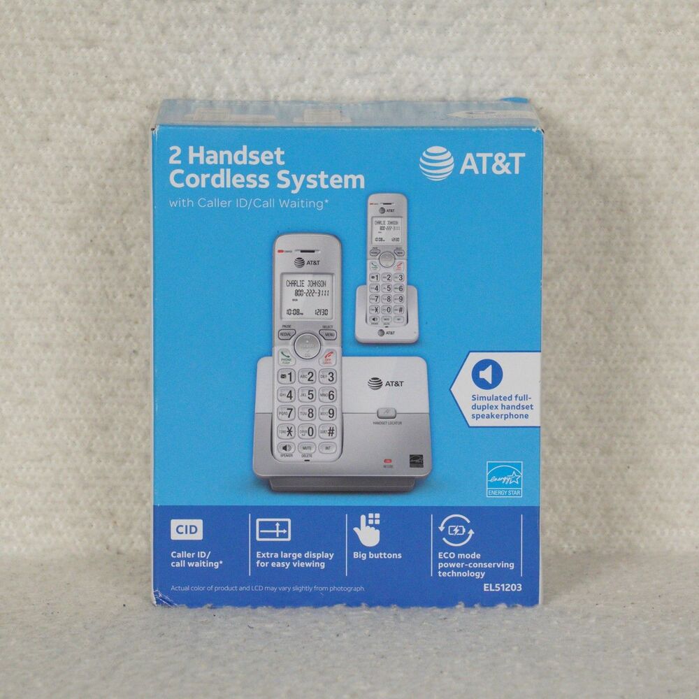 AT&T EL51203 2-Handset Cordless Telephone System Caller ID Call Waiting Sealed